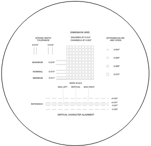 View through Optical Comparator
